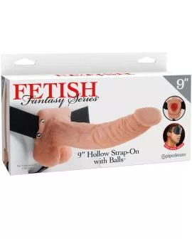 Hohl Strap-On mit Bällen 22,9 cm Fleisch