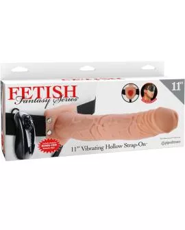 Fetish Fantasy Series - Hohler Strap-On Vibrator 27,9 cm mit Bällen Fleisch
