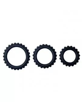 BAILE - TITAN SET 3STK COCKRING SCHWARZ 2.8 + 2.4 + 1.9 CM