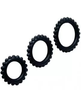 BAILE - TITAN SET 3STK COCKRING SCHWARZ 2.8 + 2.4 + 1.9 CM