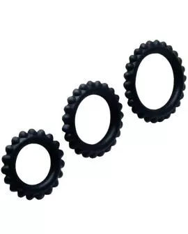 BAILE - TITAN SET 3STK COCKRING SCHWARZ 2.8 + 2.4 + 1.9 CM