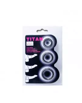 BAILE - TITAN SET 3STK COCKRING SCHWARZ 2.8 + 2.4 + 1.9 CM