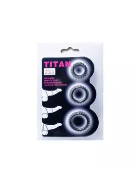 BAILE - TITAN SET 3STK COCKRING SCHWARZ 2.8 + 2.4 + 1.9 CM