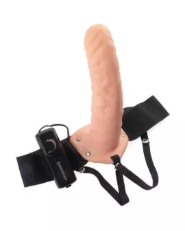 FETISH FANTASY SERIES - 19 CM VIBRIERENDER HOHL-STRAP-ON BRAUN
