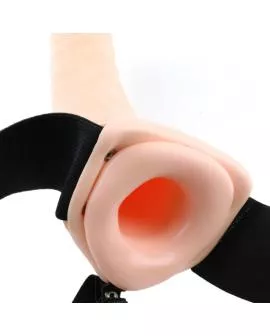 FETISH FANTASY SERIES - 19 CM VIBRIERENDER HOHL-STRAP-ON BRAUN