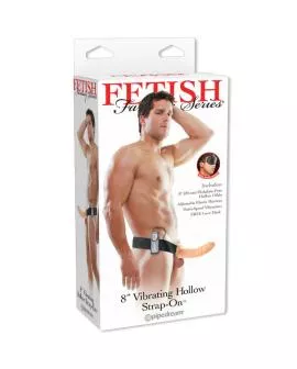 FETISH FANTASY SERIES - 19 CM VIBRIERENDER HOHL-STRAP-ON BRAUN