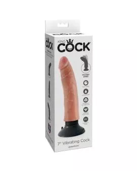 KING COCK - Vibratordildo 17,78 cm natürlich