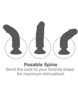 KING COCK - Vibrator Dildo mit Hoden 17,78 cm Natur