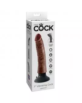 KING COCK - VIBRIERENDER SCHWANZ BRAUN 17,78 CM