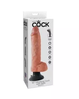 KING COCK - Vibrierender Dildo mit Hoden 25.5 cm