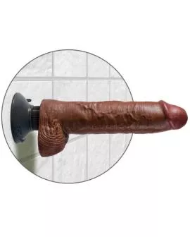 KING COCK - VIBRATORDILDO MIT HODEN 25.5 CM BRAUNE FARBE