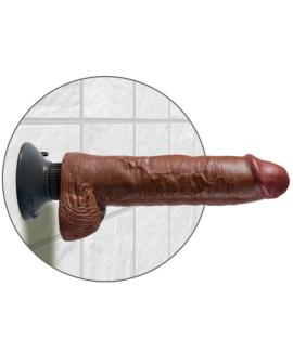 KING COCK - VIBRATORDILDO MIT HODEN 25.5 CM BRAUNE FARBE
