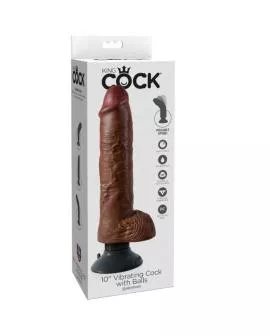 KING COCK - VIBRATORDILDO MIT HODEN 25.5 CM BRAUNE FARBE