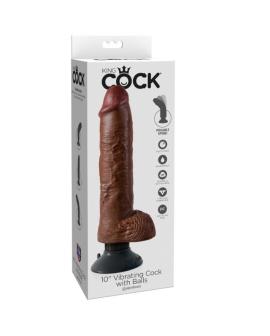KING COCK - VIBRATORDILDO MIT HODEN 25.5 CM BRAUNE FARBE