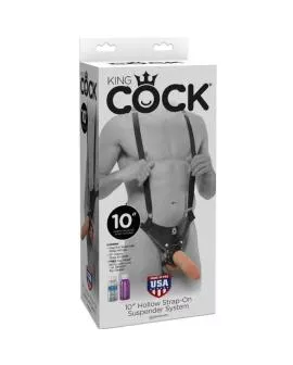 KING COCK - 25,5 CM HOLLOW STRAP-ON SUSPENDER SYSTEM FLESH