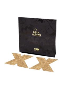 Bijoux Indiscrets - Flash Cross Gold Nippelabdeckungen