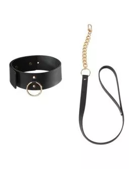 Bijoux Indiscrets Maze - Schwarze Erotik-Halskette mit Riemen