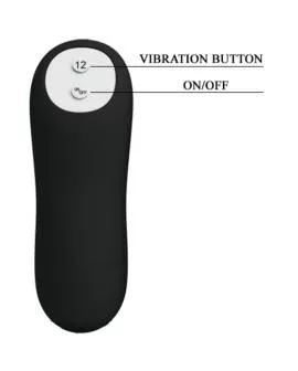 Pretty Love - Silikon Anal Plug Penisform 12 Vibrationsmodi Schwarz