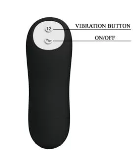 PRETTY LOVE - ANALPLUG AUS SILIKON EXTRA STIMULATION UND 12 VIBRATIONSMODI SCHWARZ