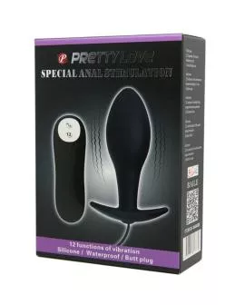 Pretty Love - Anal Plug Ankerform Silikon 12 Modi Schwarz