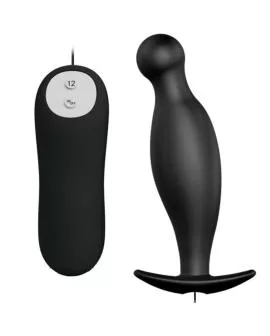 Pretty Love - Silikon Analplug 12 Vibrationsmodi Schwarz