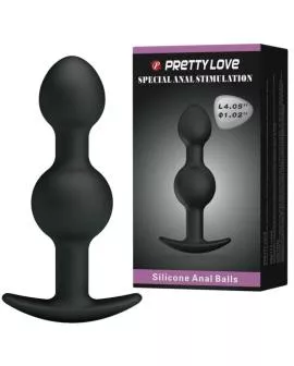 Pretty Love - Silikon Analkugeln Spezielle Stimulation 10,3 cm Schwarz
