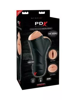 PDX Elite - Vibrierender Stroker mit Doppelpenetration