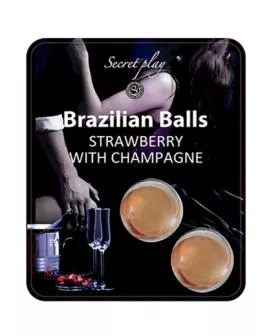 SECRETPLAY - Brasilianische Kugel-Set Erdbeere und Champagner