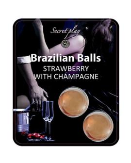 SECRETPLAY - Brasilianische Kugel-Set Erdbeere und Champagner