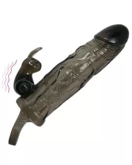 BAILE - BRAVE MAN PENISABDECKUNG MIT KANINCHEN SCHWARZ 16.5 CM