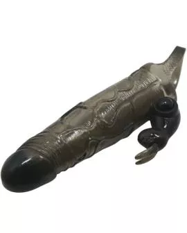BAILE - BRAVE MAN PENISABDECKUNG MIT KANINCHEN SCHWARZ 16.5 CM