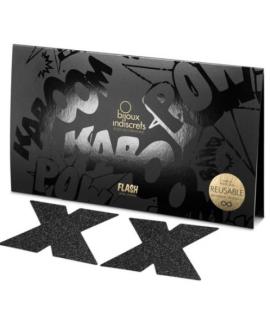 Bijoux Indiscrets Flash Cross - Schwarze Nippelkappen