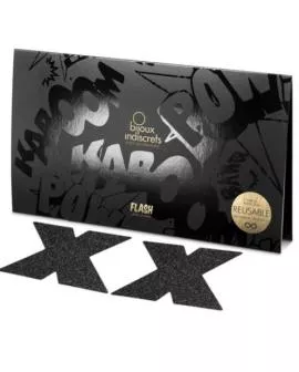 Bijoux Indiscrets Flash Cross - Schwarze Nippelkappen