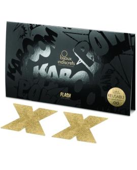 Bijoux Indiscrets - Flash Cross Gold Nippelabdeckungen
