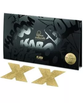 Bijoux Indiscrets - Flash Cross Gold Nippelabdeckungen