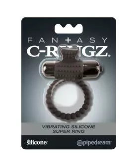 Fantasy C-Ringz - Schwarzer Vibrationsring aus Silikon