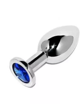 METAL HARD - ANALSTECKER DIAMANT BLAU KLEIN 5,71 CM