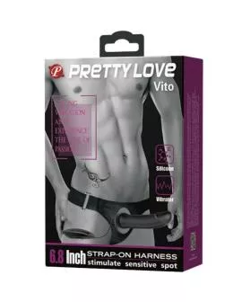 PRETTY LOVE - VITO STRAP-ON MIT HOHLDILDO UND VIBRATION 17.3 CM