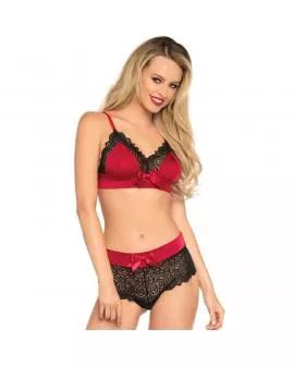 LEG AVENUE - 2-teiliges Erotik-Set Schwarz Rot