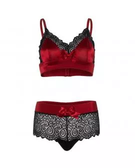 LEG AVENUE - 2-teiliges Erotik-Set Schwarz Rot