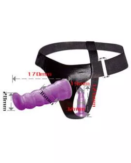 BAILE - Weibliches Anal-Vaginalgeschirr Flieder G-Punkt 17 cm