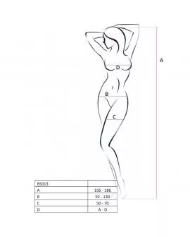 PASSION - WOMAN BS013 SCHWARZER BODYSTOCKING, EINE GRÖSSE