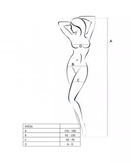 PASSION - WOMAN BS016 WEISSER BODYSTOCKING, EINE GRÖSSE