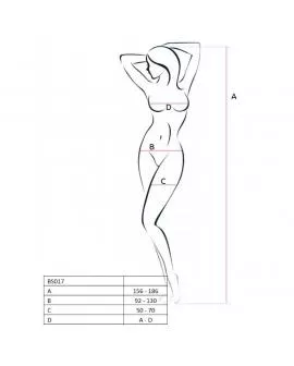 PASSION - WOMAN BS017 WEISSER BODYSTOCKING, EINE GRÖSSE