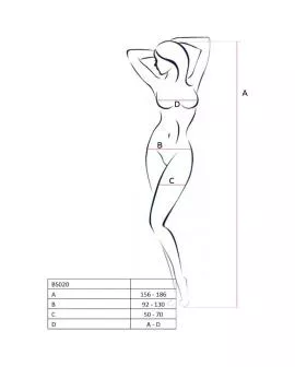 Passion - Woman BS020 Weißer Bodystocking Eine Größe