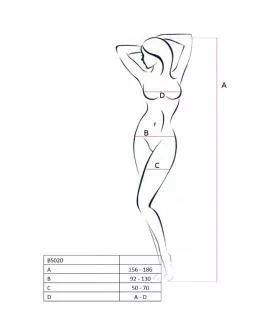 PASSION - WOMAN BS020 WEISSER BODYSTOCKING, EINE GRÖSSE