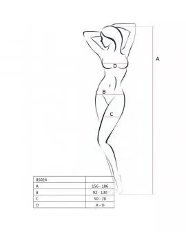 PASSION - WOMAN BS024 WEISSER BODYSTOCKING, EINE GRÖSSE