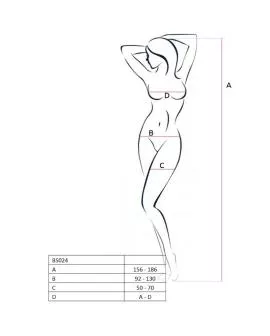 Passion Woman BS024 Body-Stocking Schwarz - Eine Größe