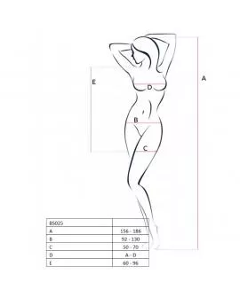 PASSION - WOMAN BS025 BODYSTOCKING SCHWARZ KLEIDERSTIL EINE GRÖSSE