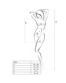 Passion Woman BS025 Bodystocking Schwarz - Eine Größe